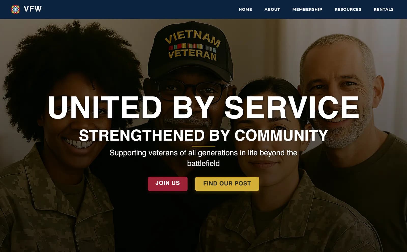 Screenshot suggestion: the VFW Post 6827 homepage on a desktop